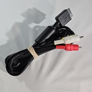 Sony Playstation 1 & 2 PS1 PS2 AV Composite Cable with Red and White RCA Plugs